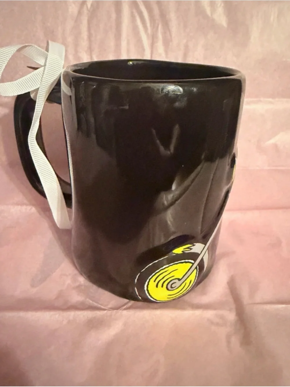 Peanuts Black and Yellow Snoopy 'Go Fast' Motorcycle Mug - Rae Dunn Style